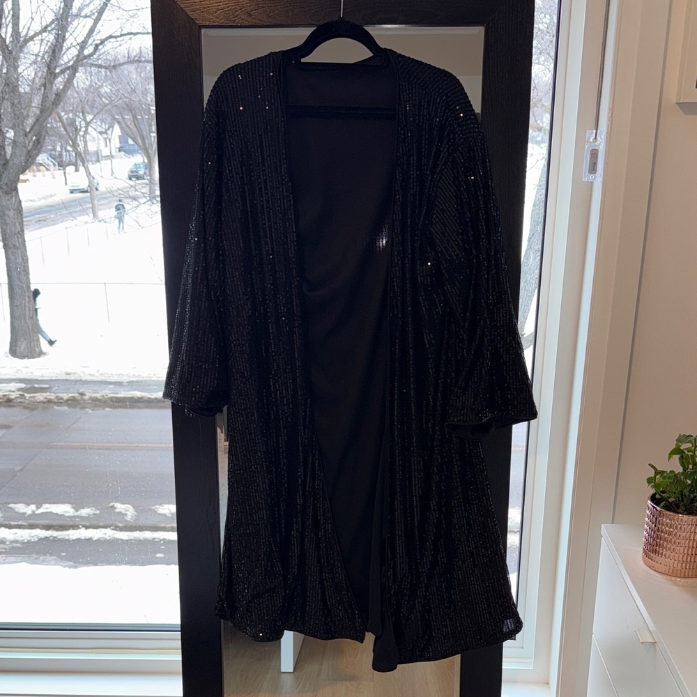 Source Unknown Black Sequin Cardigan
